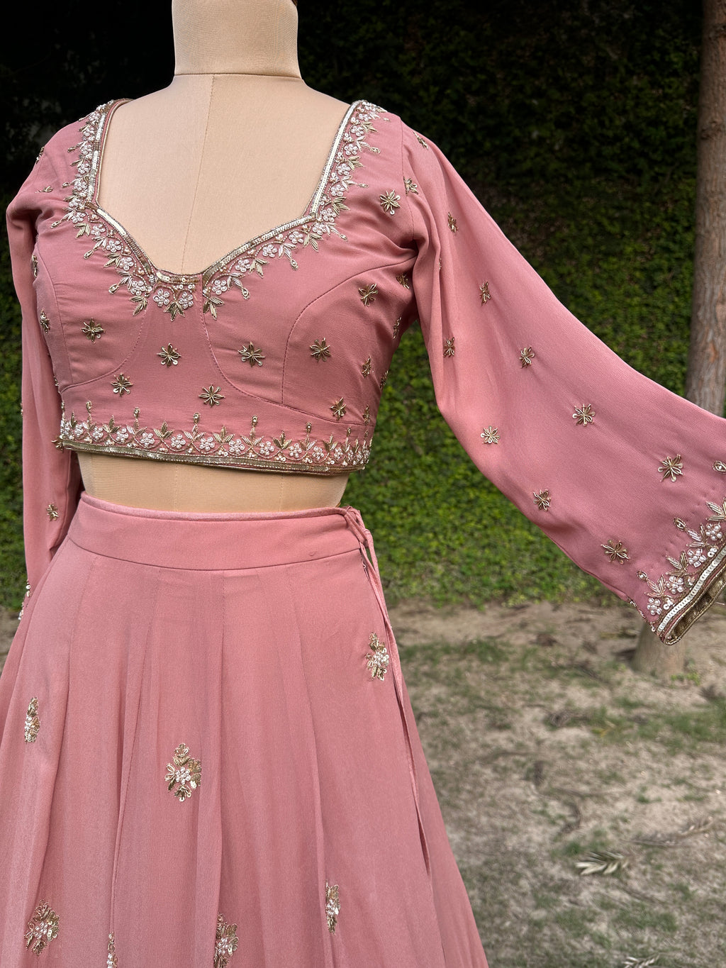 Dusty Rose Lehenga 3 piece set