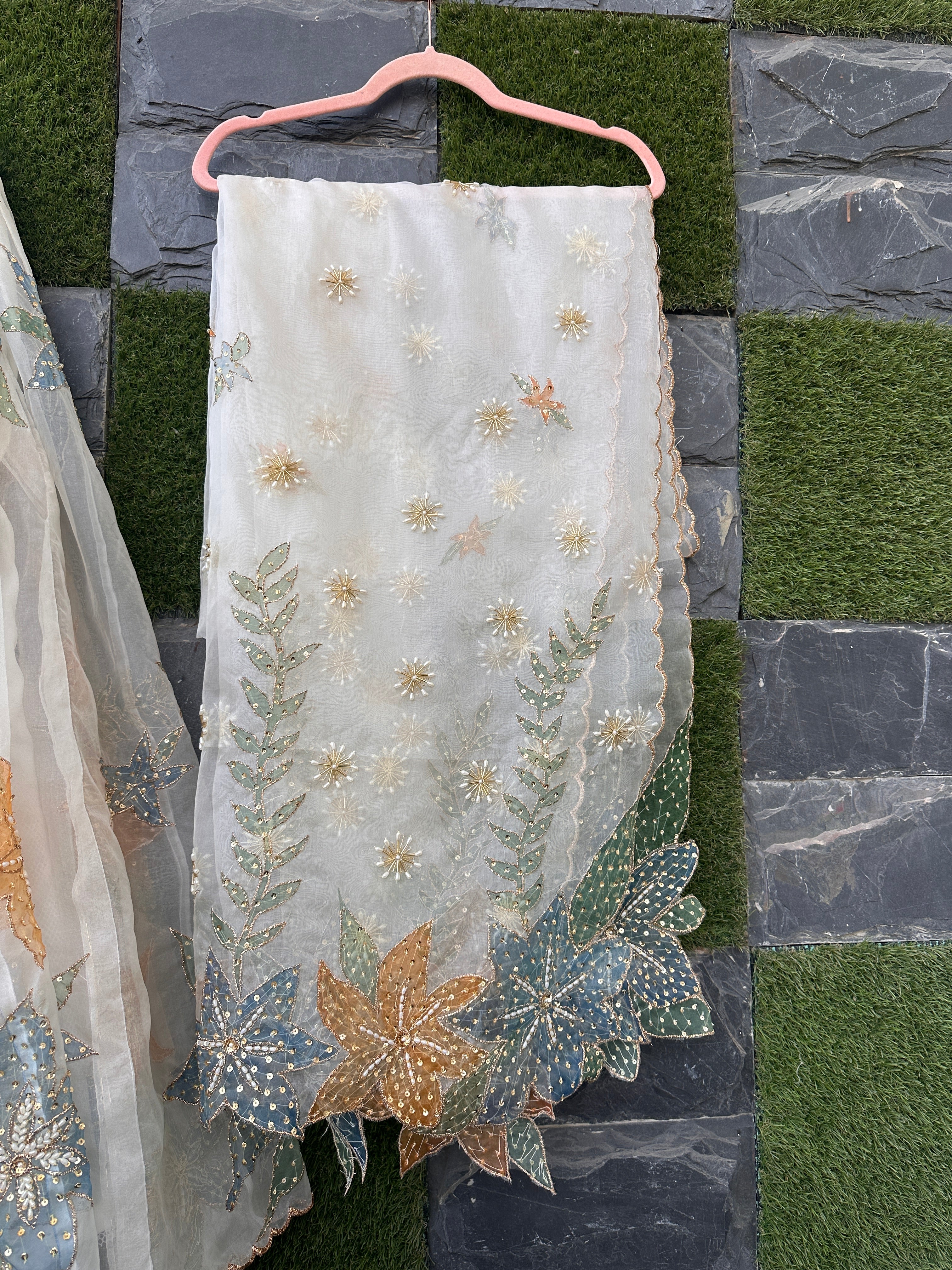 Sera Silkpainted Lehenga and dupatta set