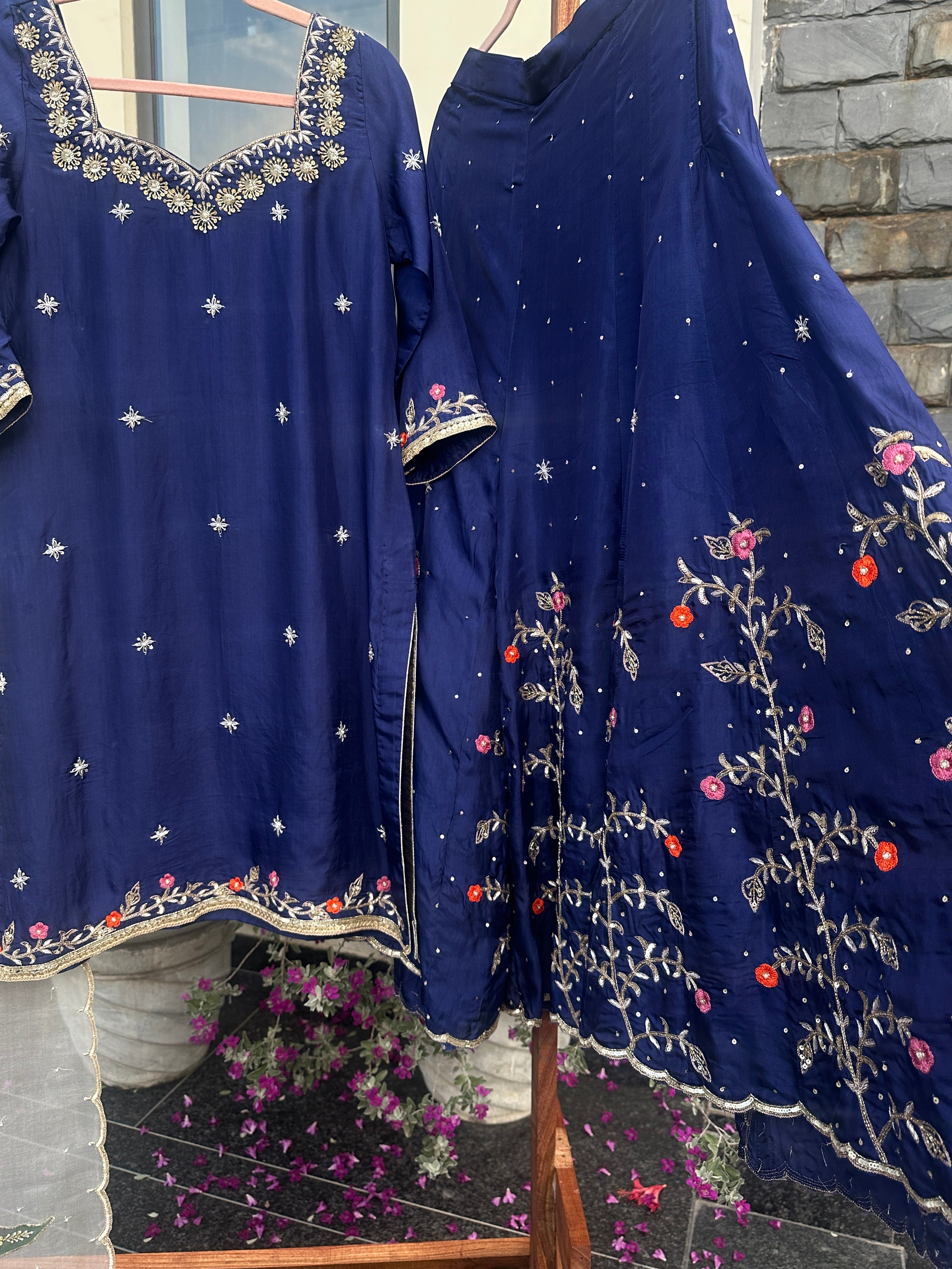 Midnight Meher Sharara 3 piece set