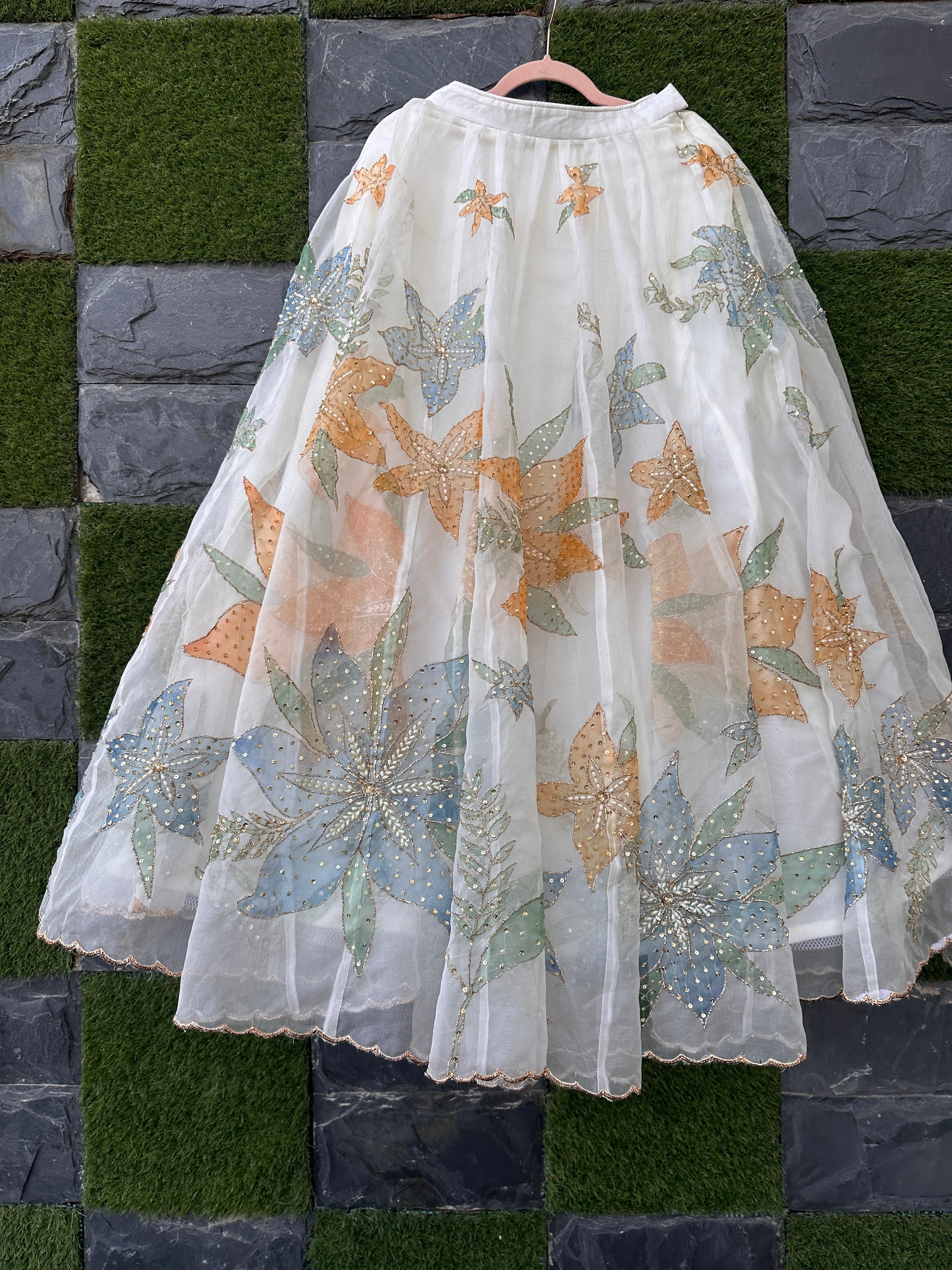 Sera Silkpainted Lehenga and dupatta set