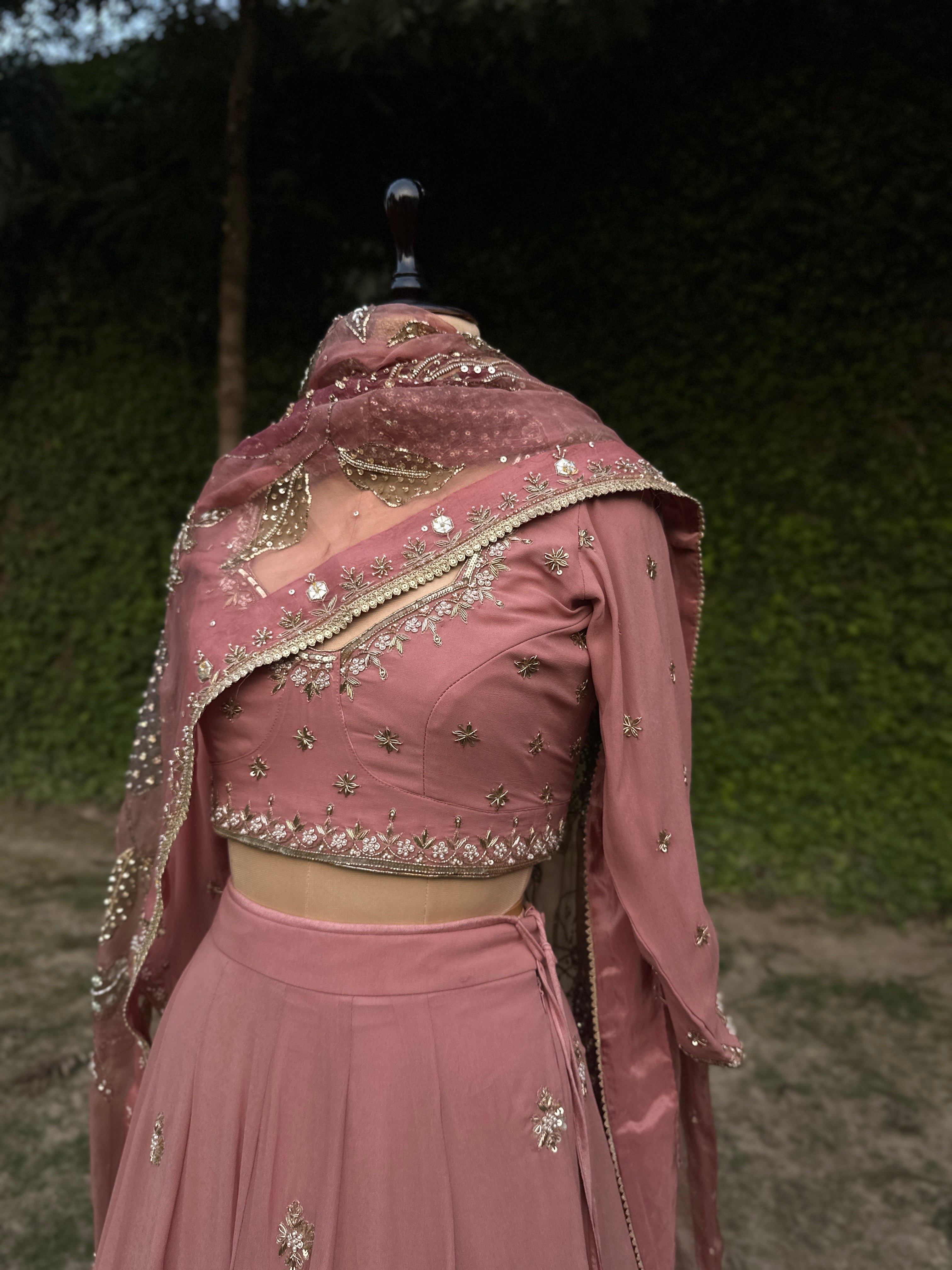 Dusty Rose Lehenga 3 piece set