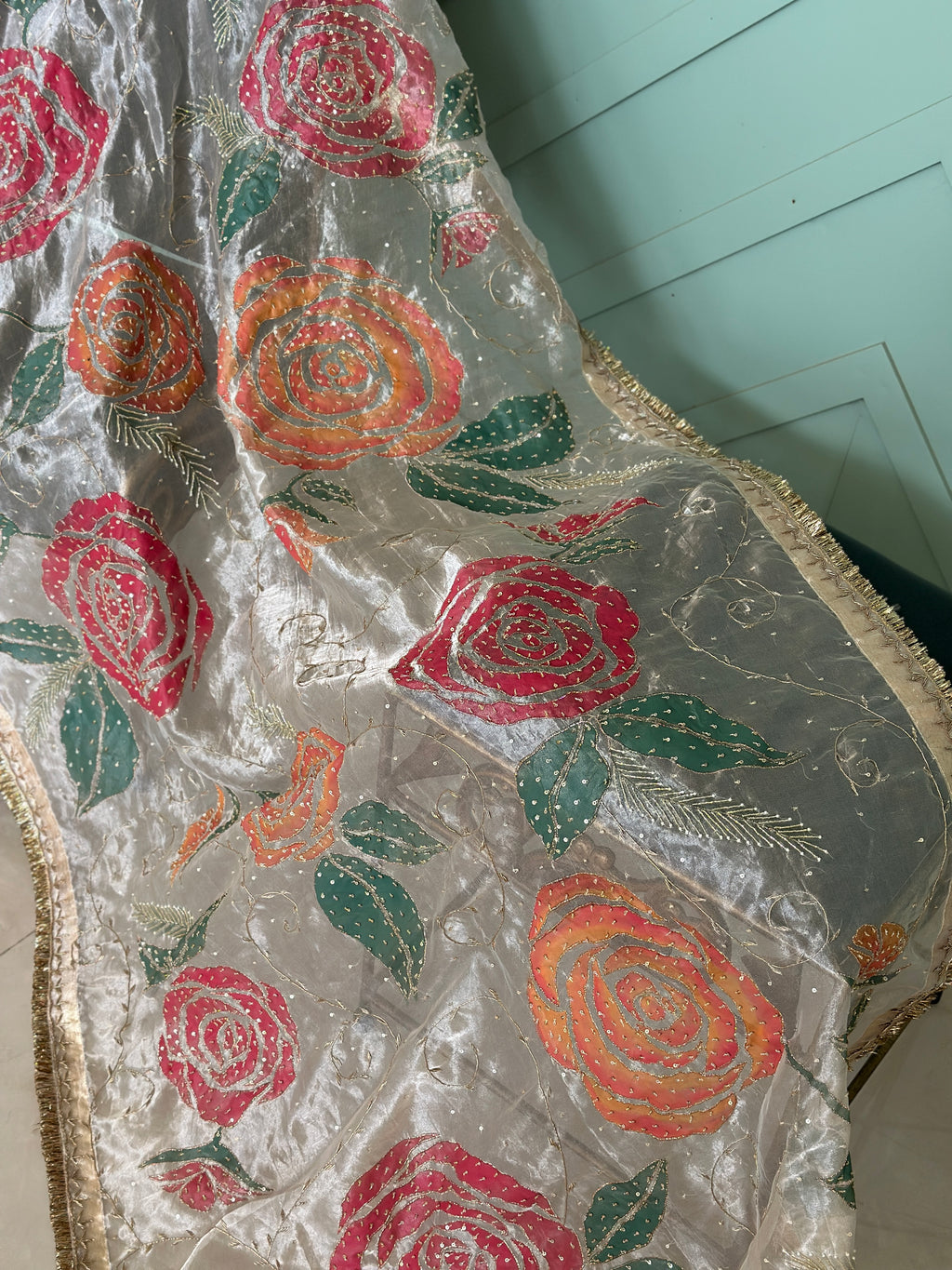 Ruhani Nikkah Handpainted 3 piece garara suit