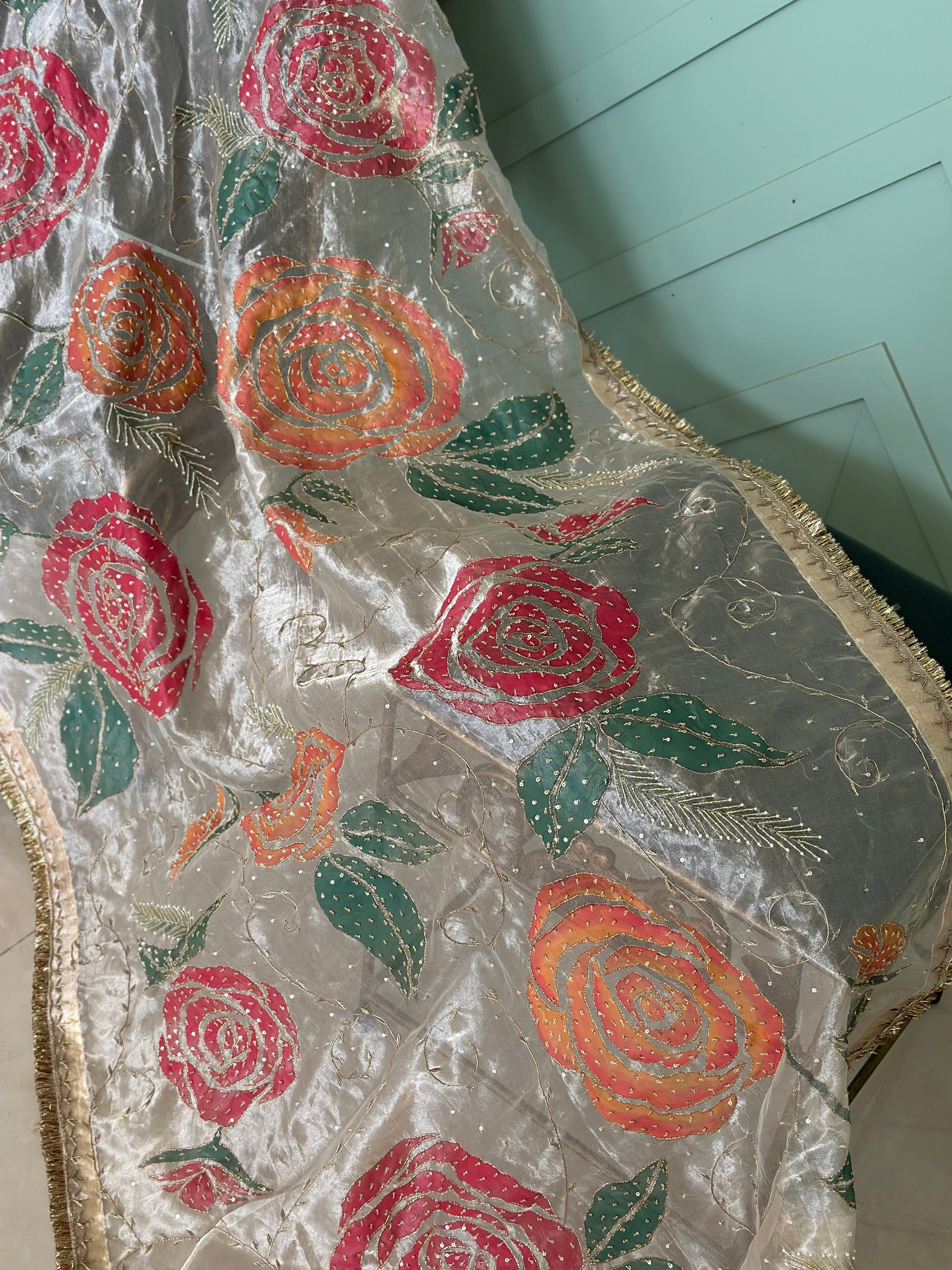 Ruhani Nikkah Handpainted 3 piece garara suit