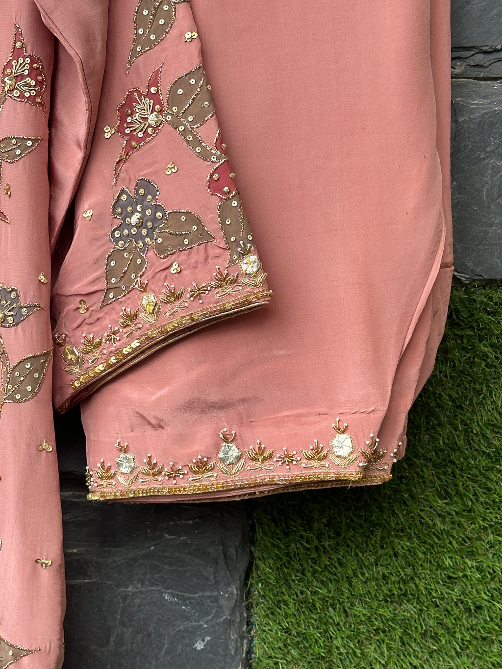 Dusty Pink handpainted suit