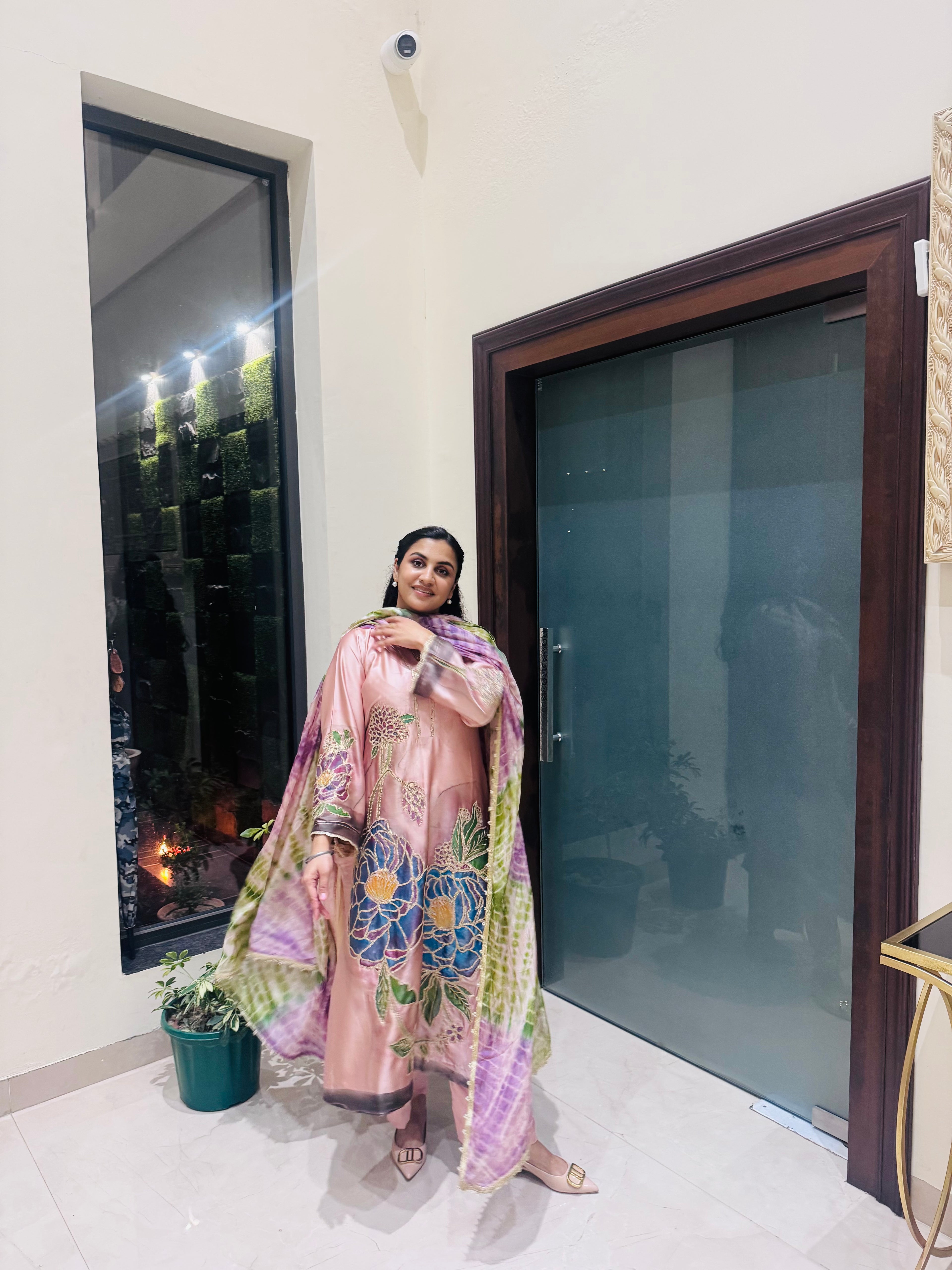 Peonies Blush Satin suit