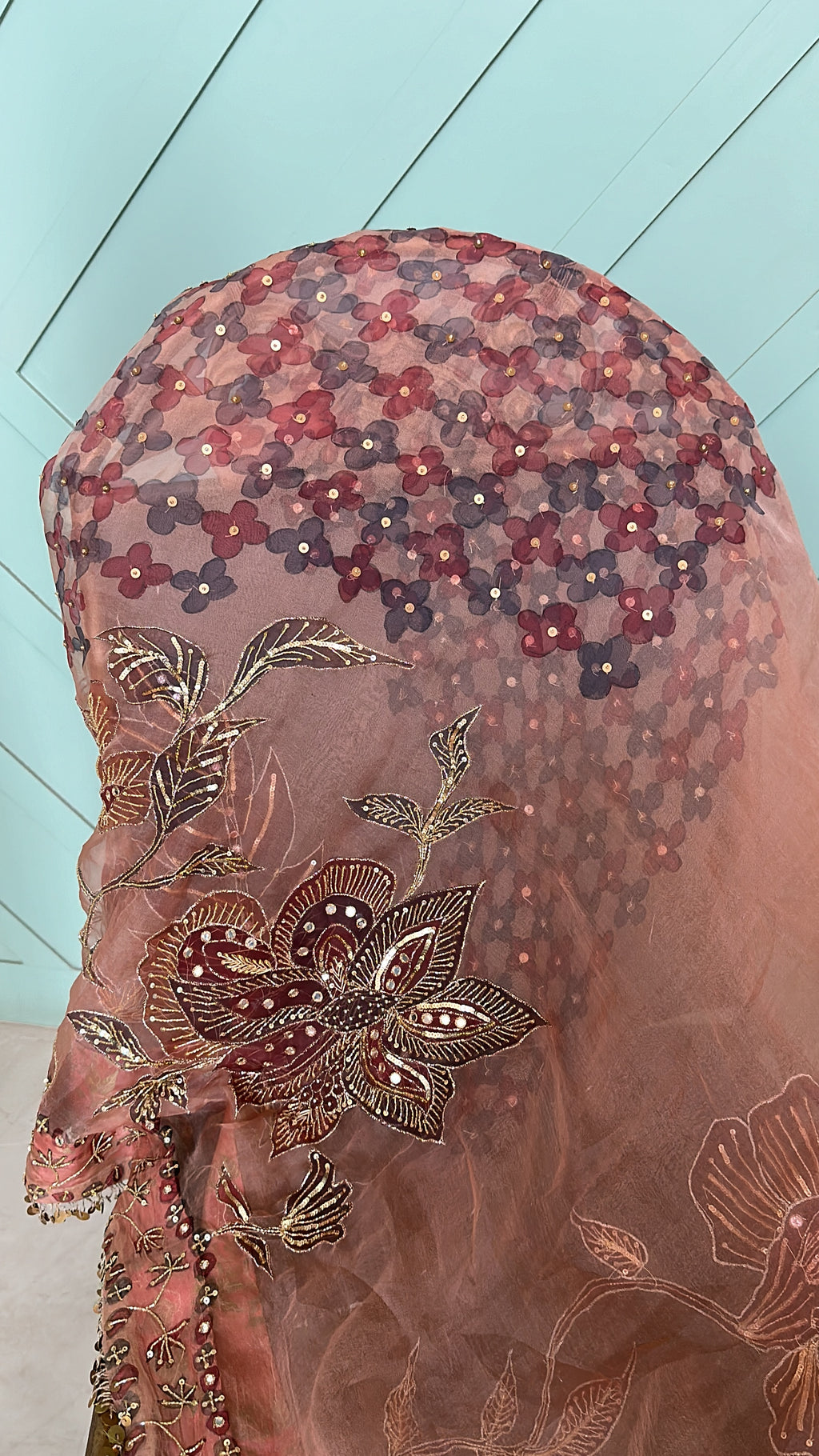 Shahzadi Silkpainted Embellished Pure organza saree and blouse