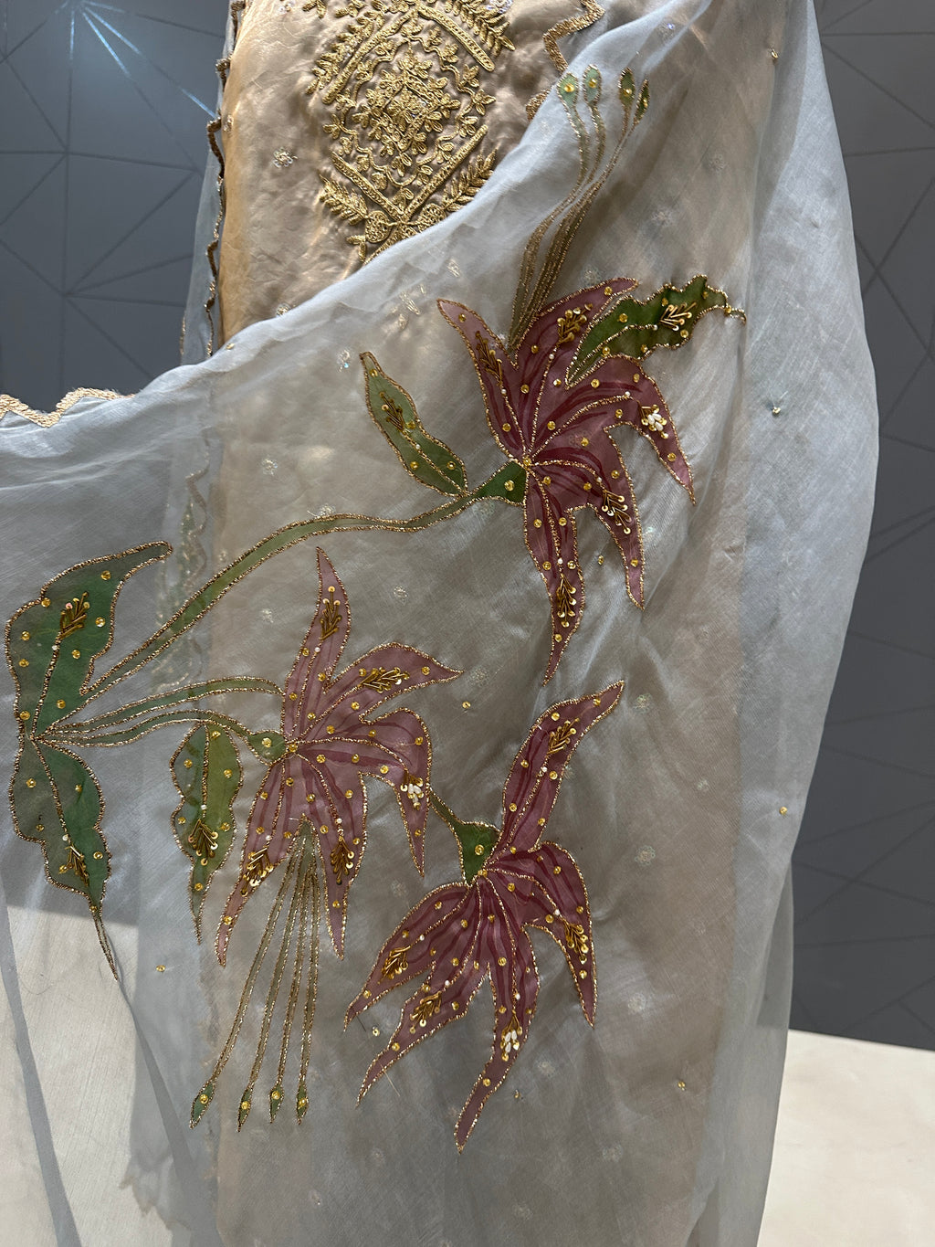 Blue mist unstitched 3 piece set