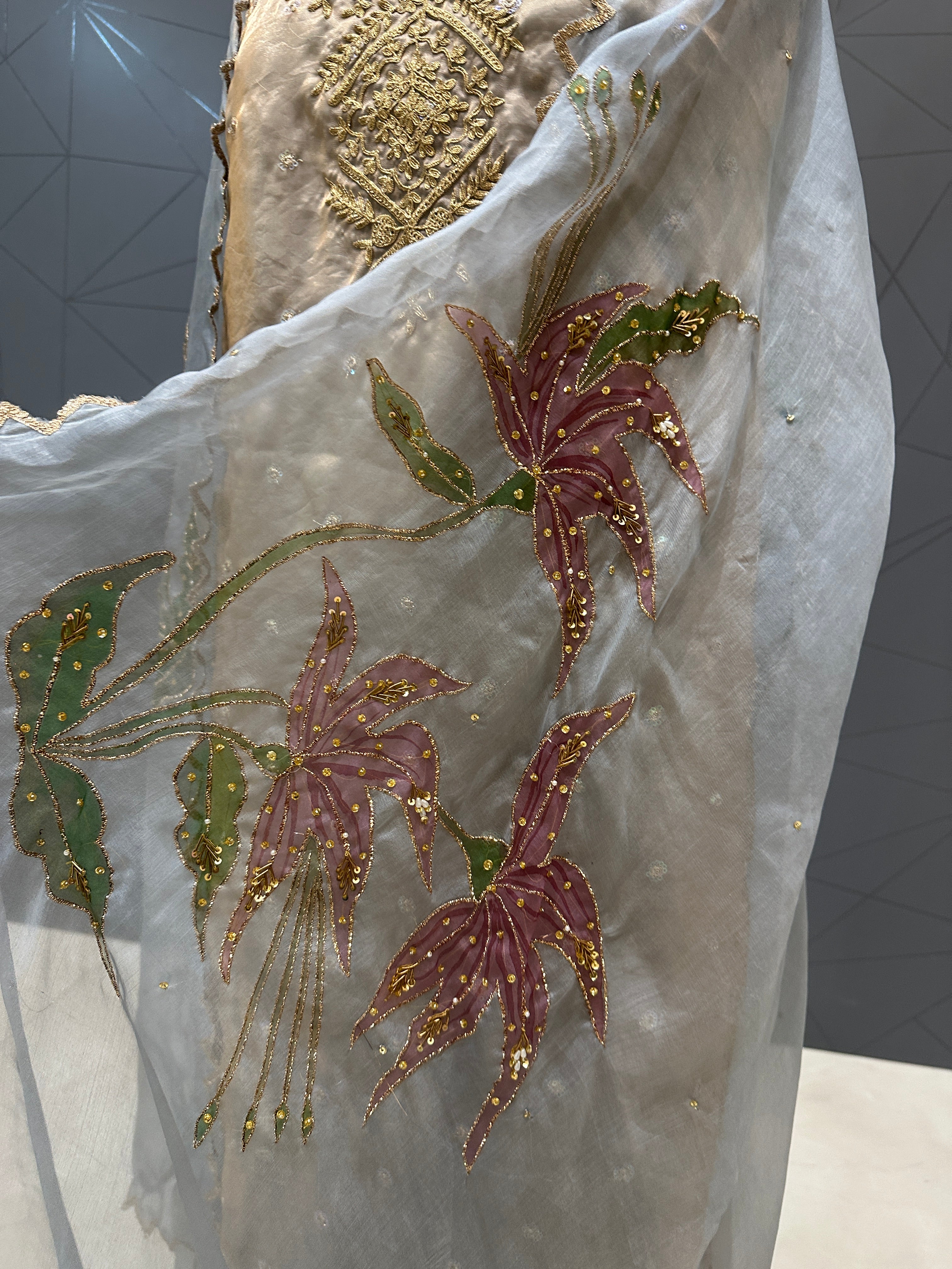 Blue mist unstitched 3 piece set