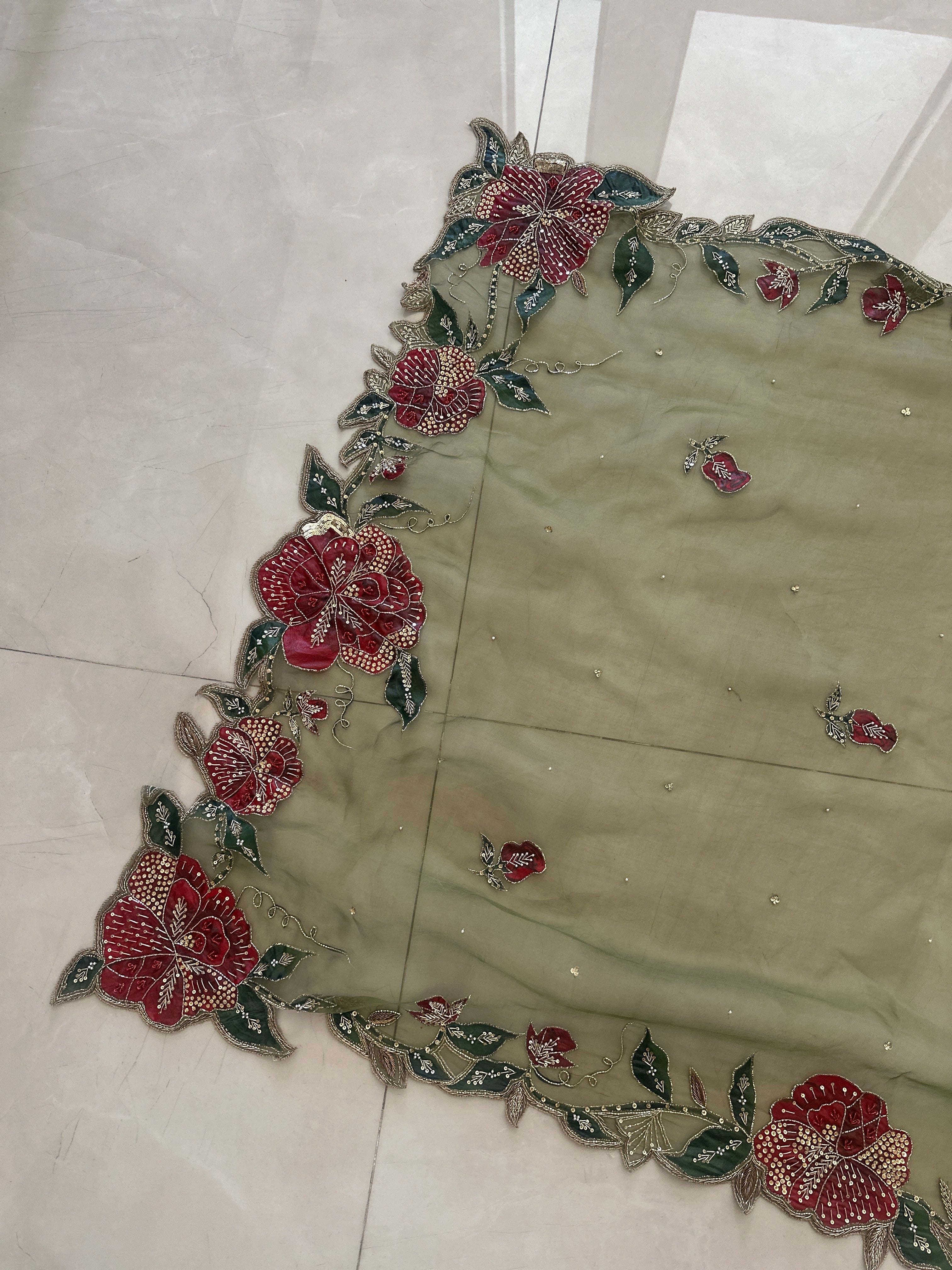 Rosé Mehndi Handpainted dupatta