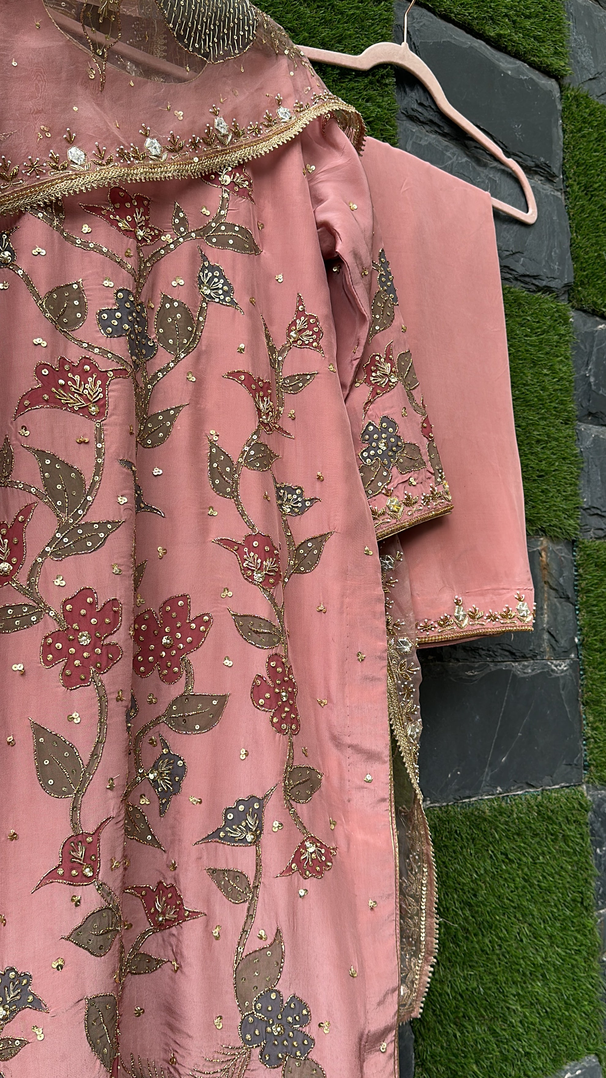 Dusty Rose Silkpainted 3 piece suit