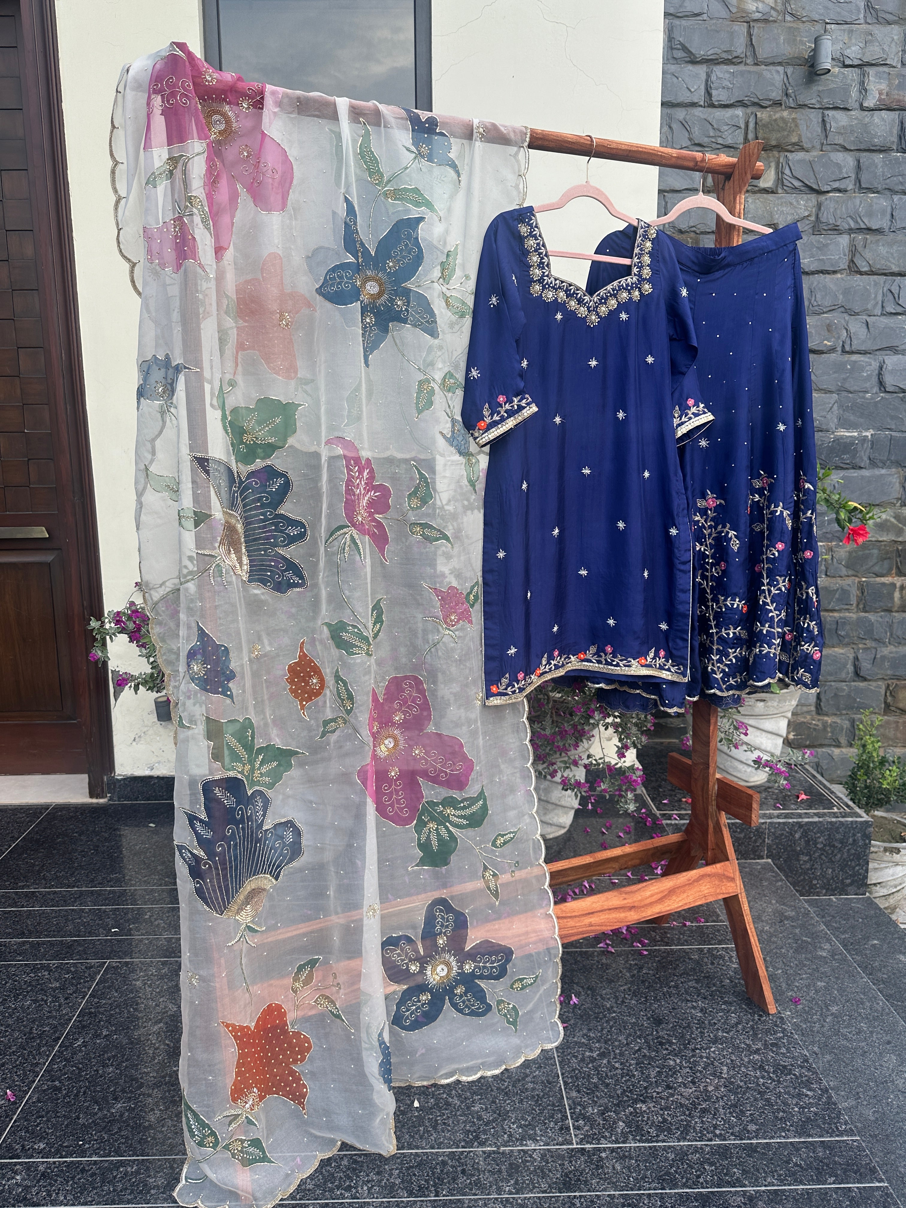 Midnight Meher Sharara 3 piece set