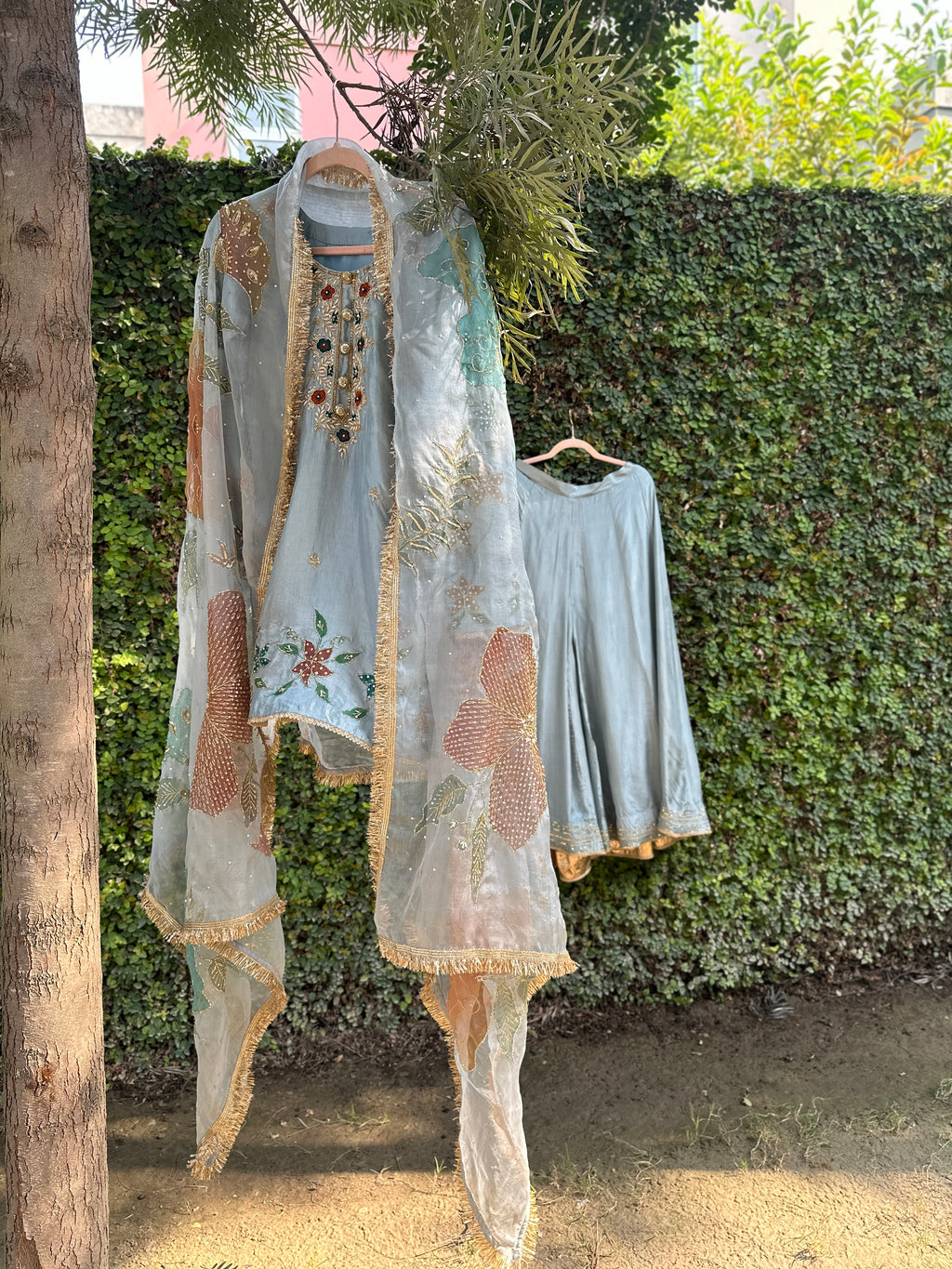 Fiza-e-Bahar Silk Sharara set