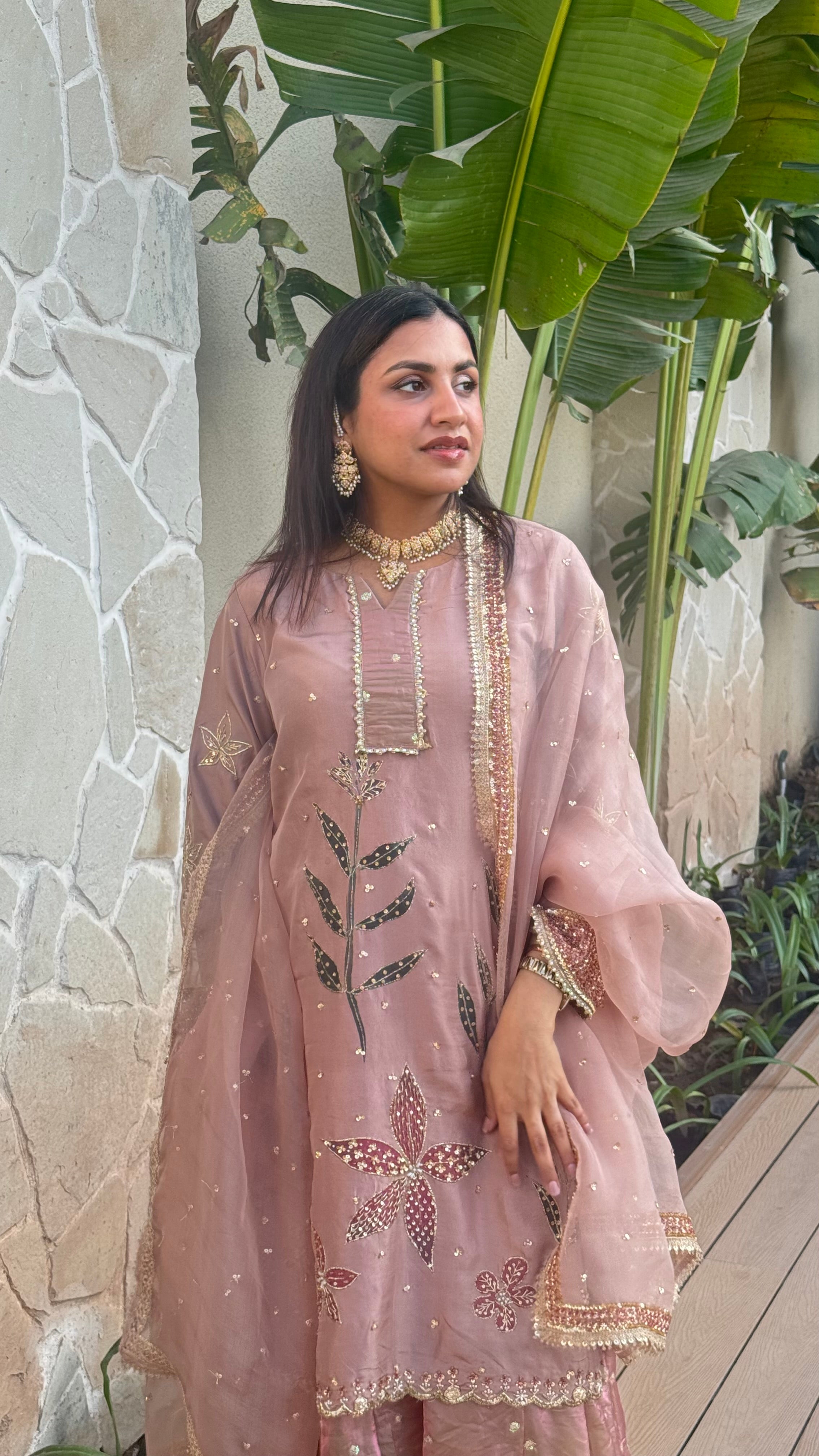 Zaraé Silkpainted Sharara 3 piece set