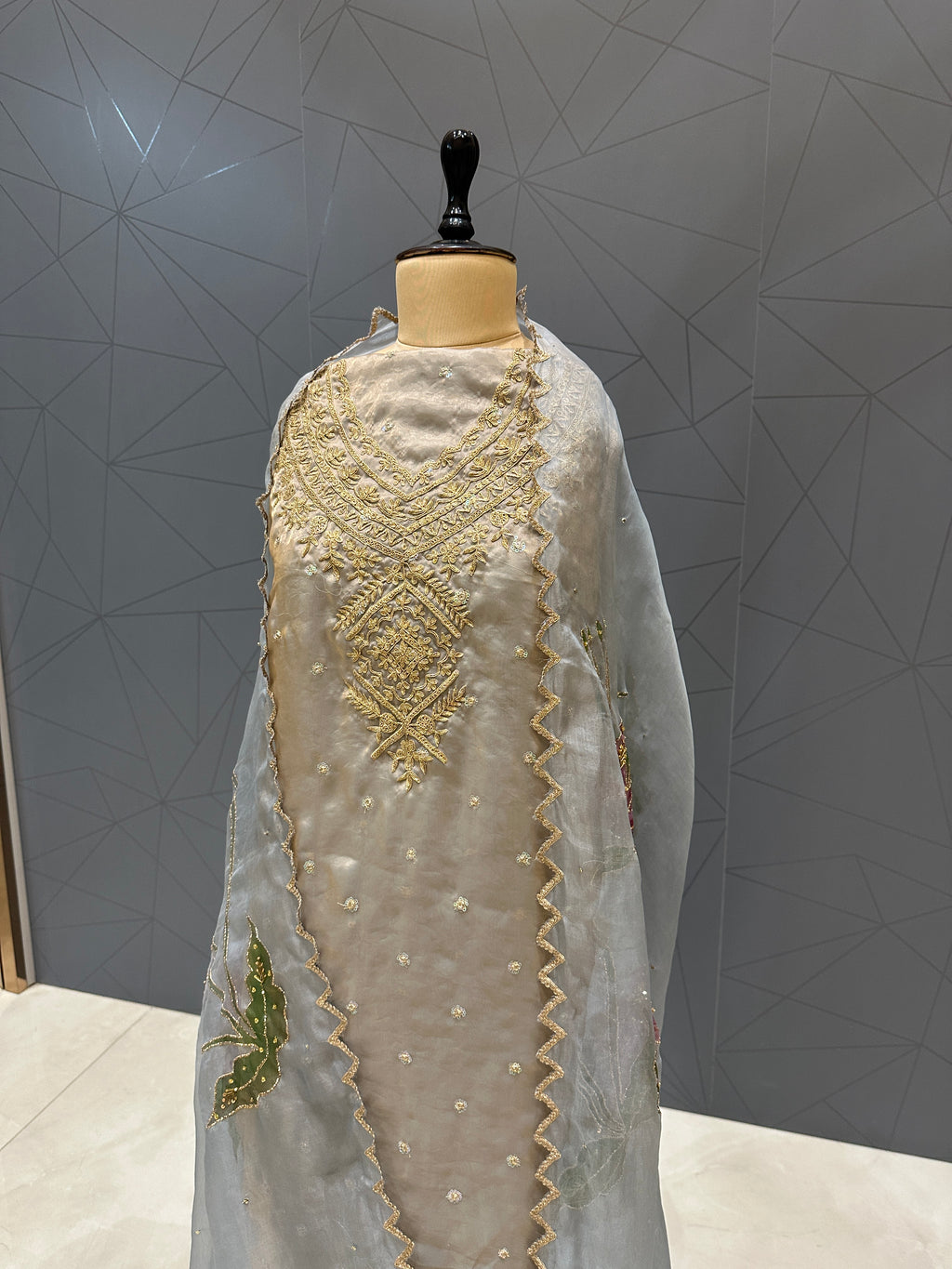 Blue mist unstitched 3 piece set