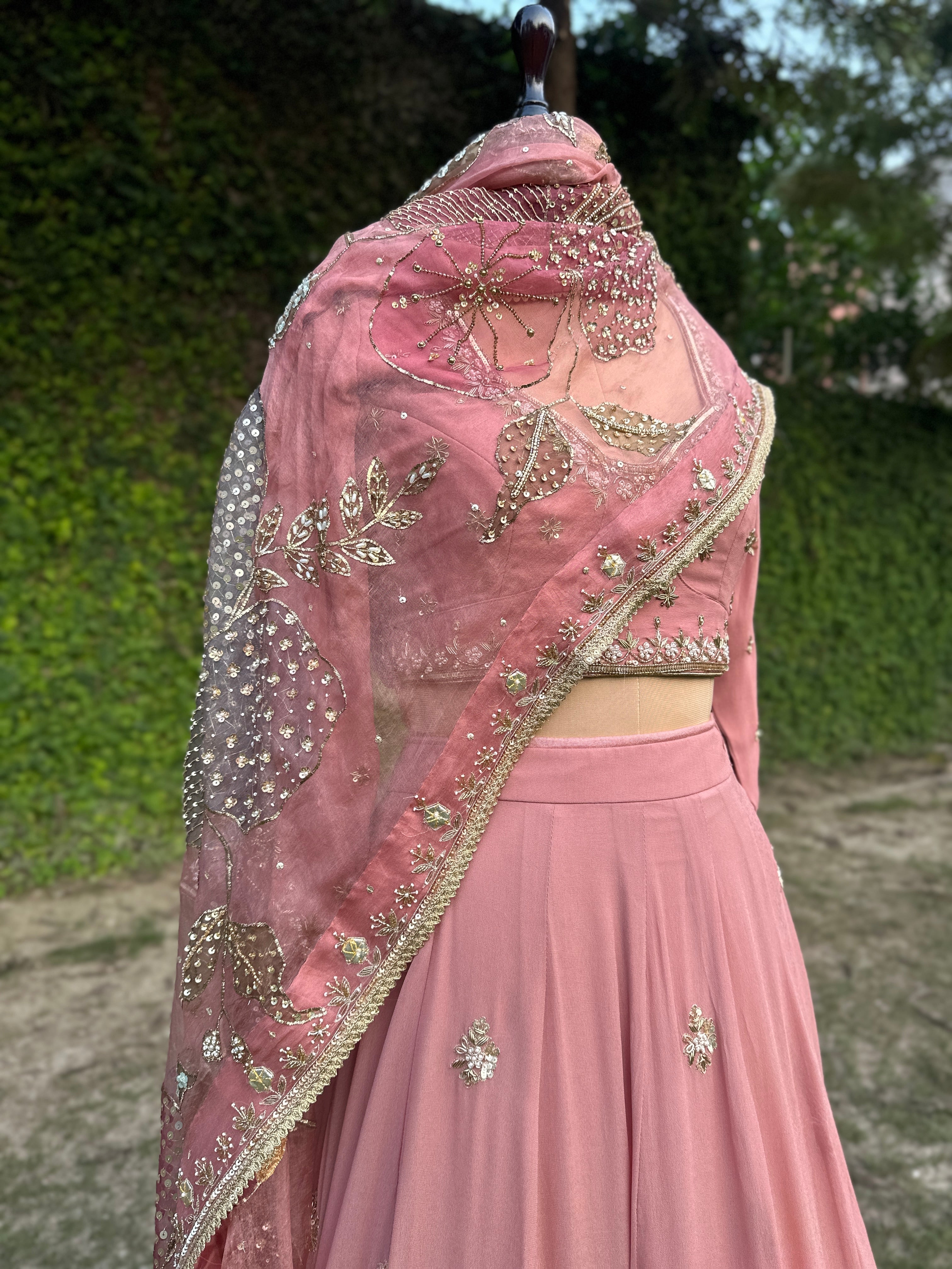 Dusty Rose Lehenga 3 piece set