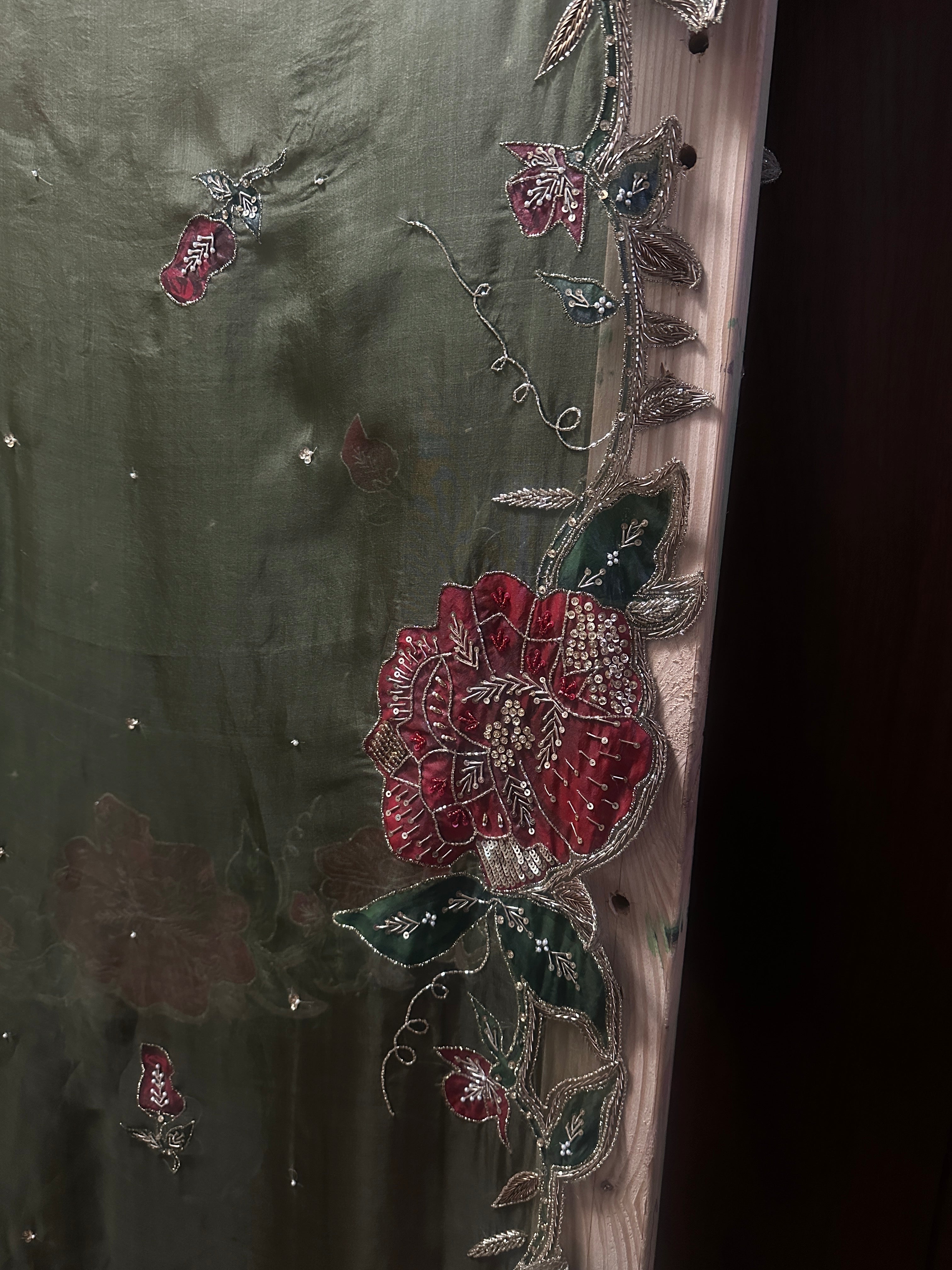 Rosé Mehndi Handpainted dupatta