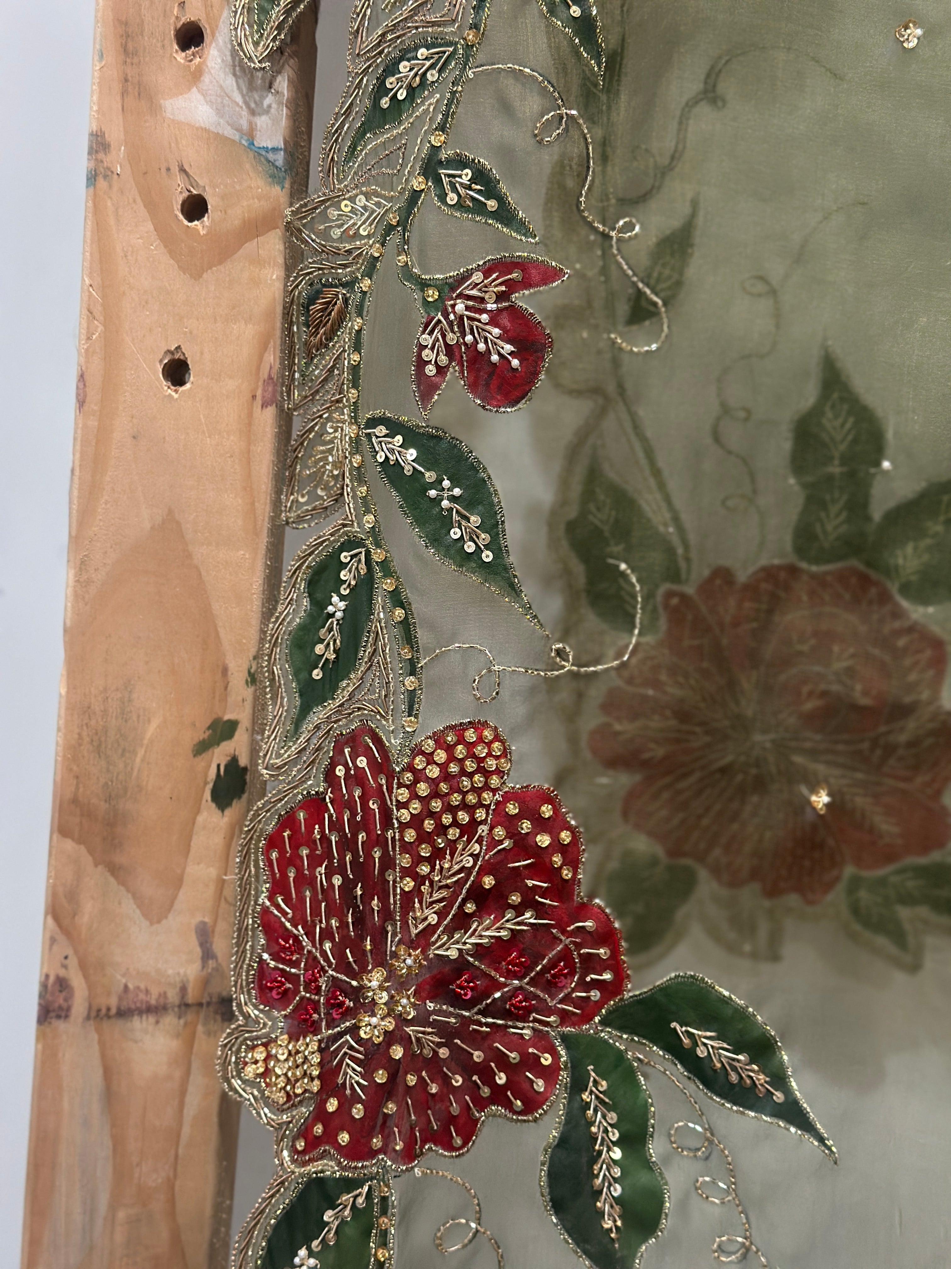 Rosé Mehndi Handpainted dupatta