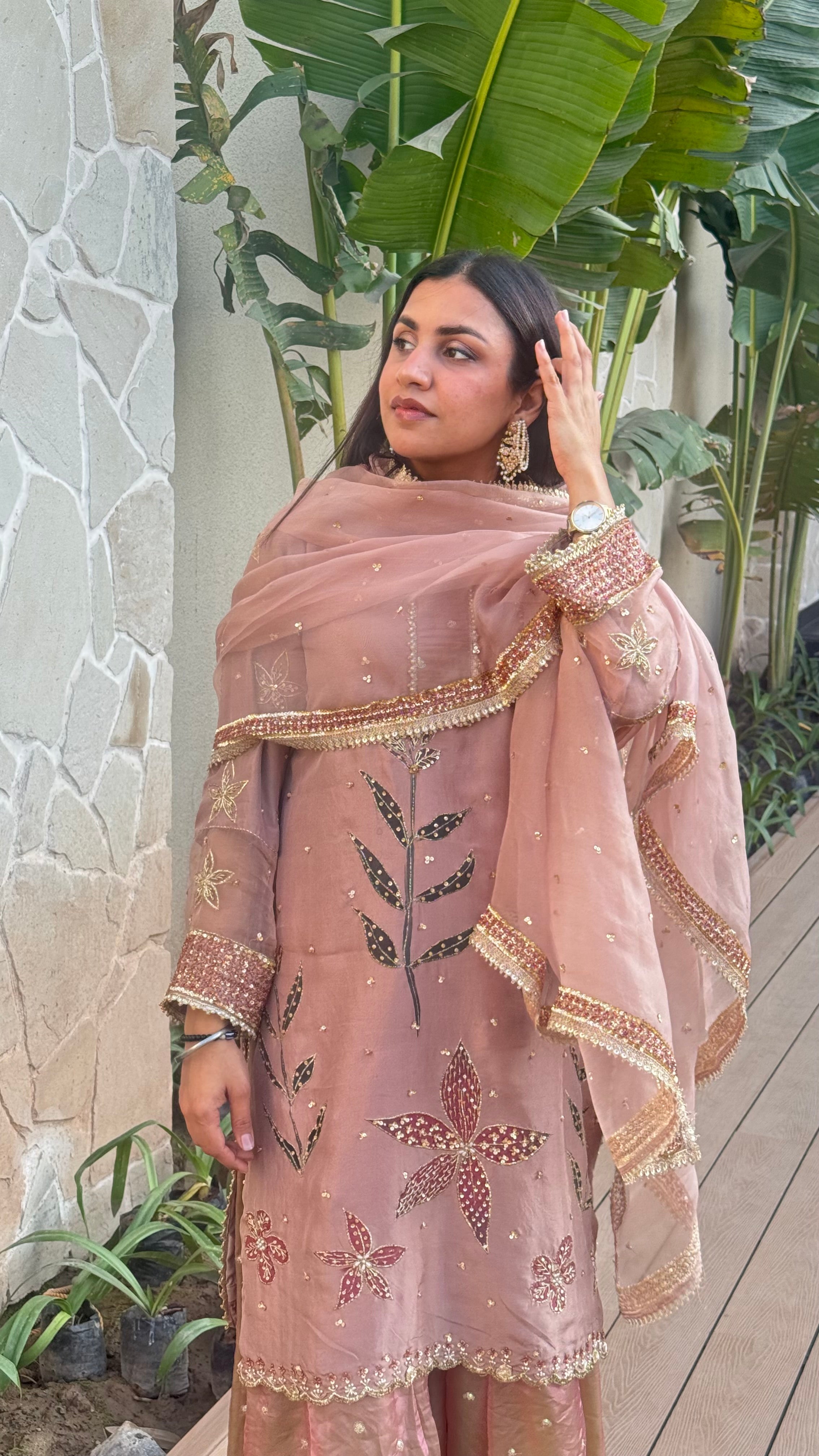 Zaraé Silkpainted Sharara 3 piece set