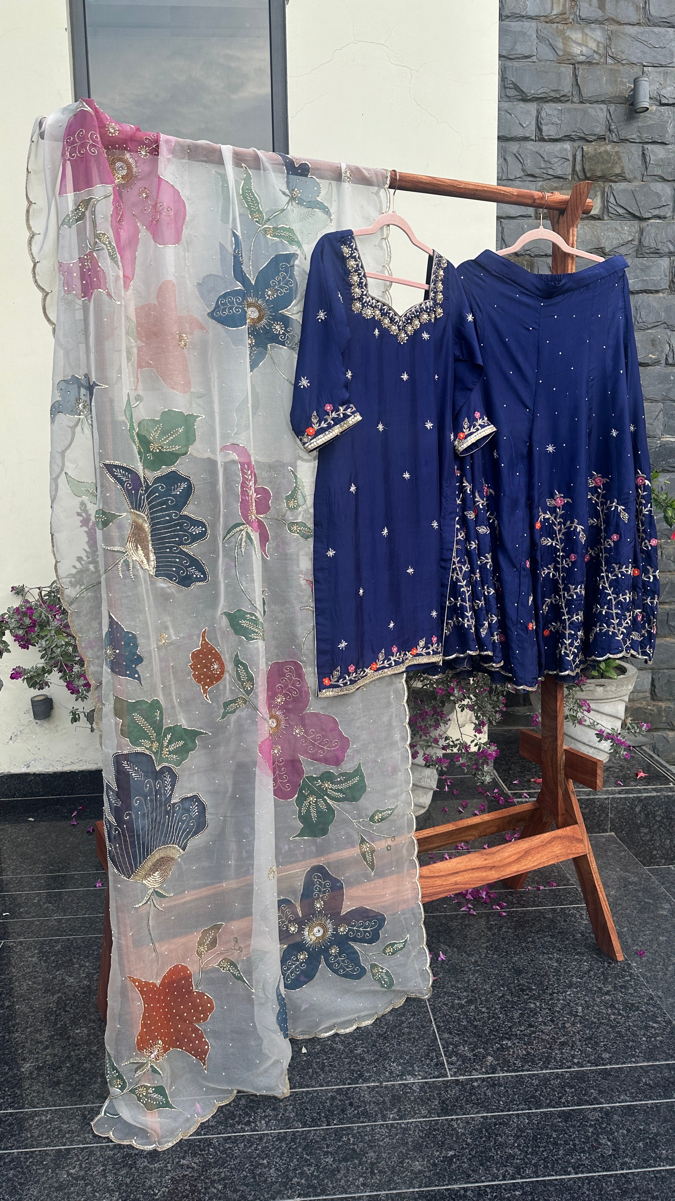 Midnight Meher Sharara 3 piece set