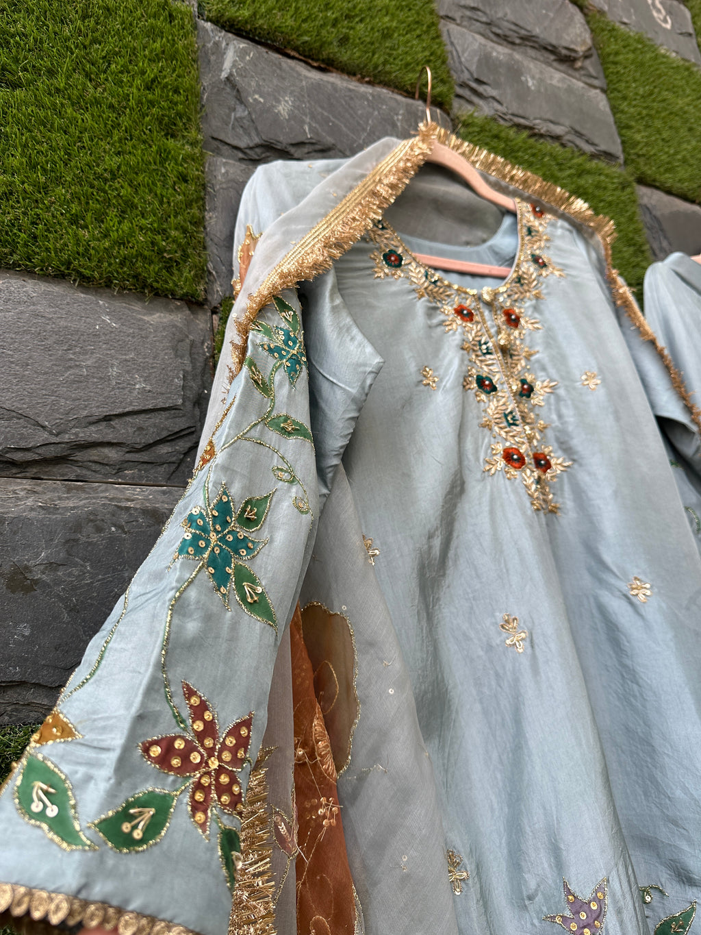 Fiza-e-Bahar Silk Sharara set