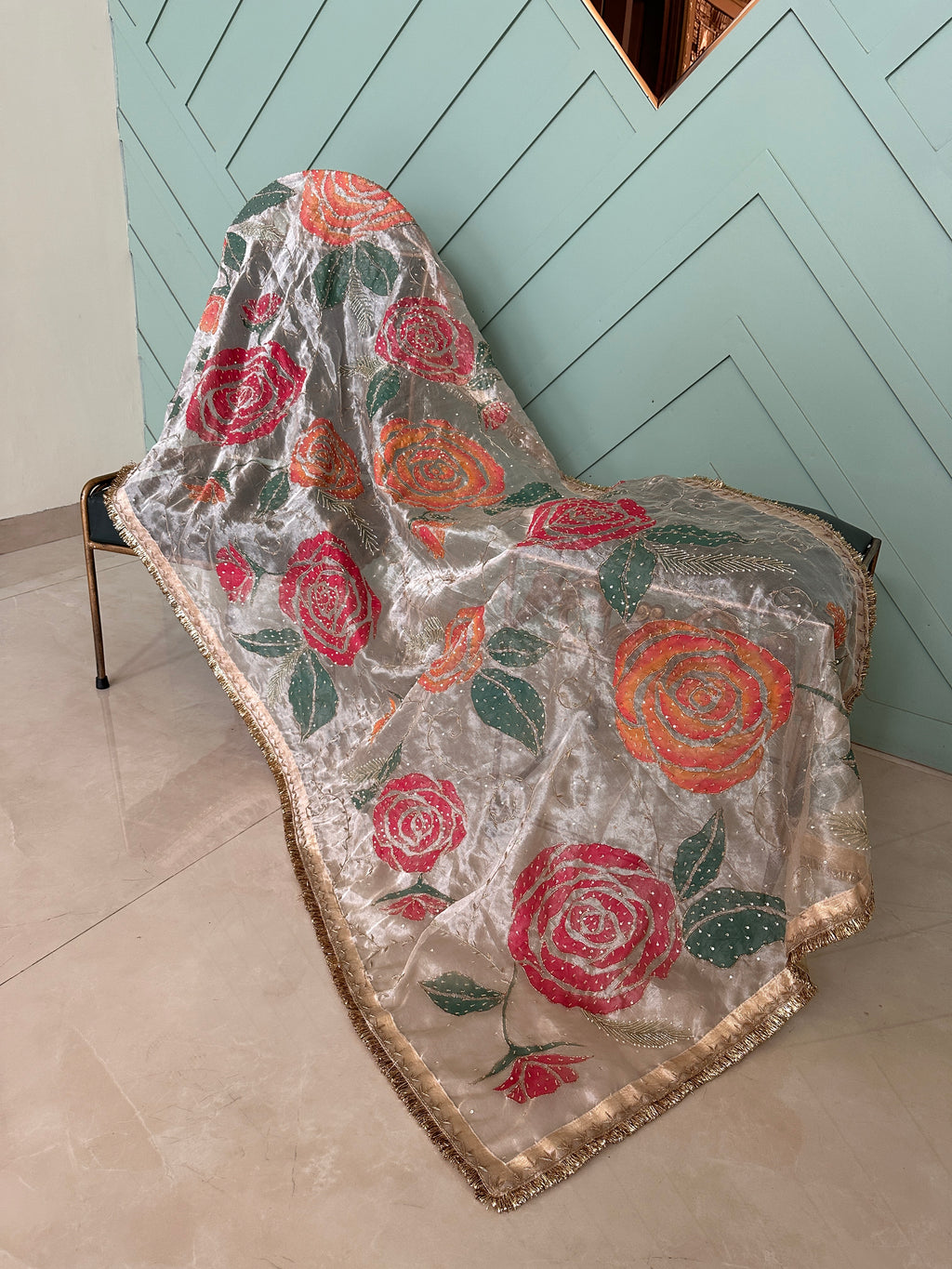 Ruhani Nikkah Handpainted 3 piece garara suit