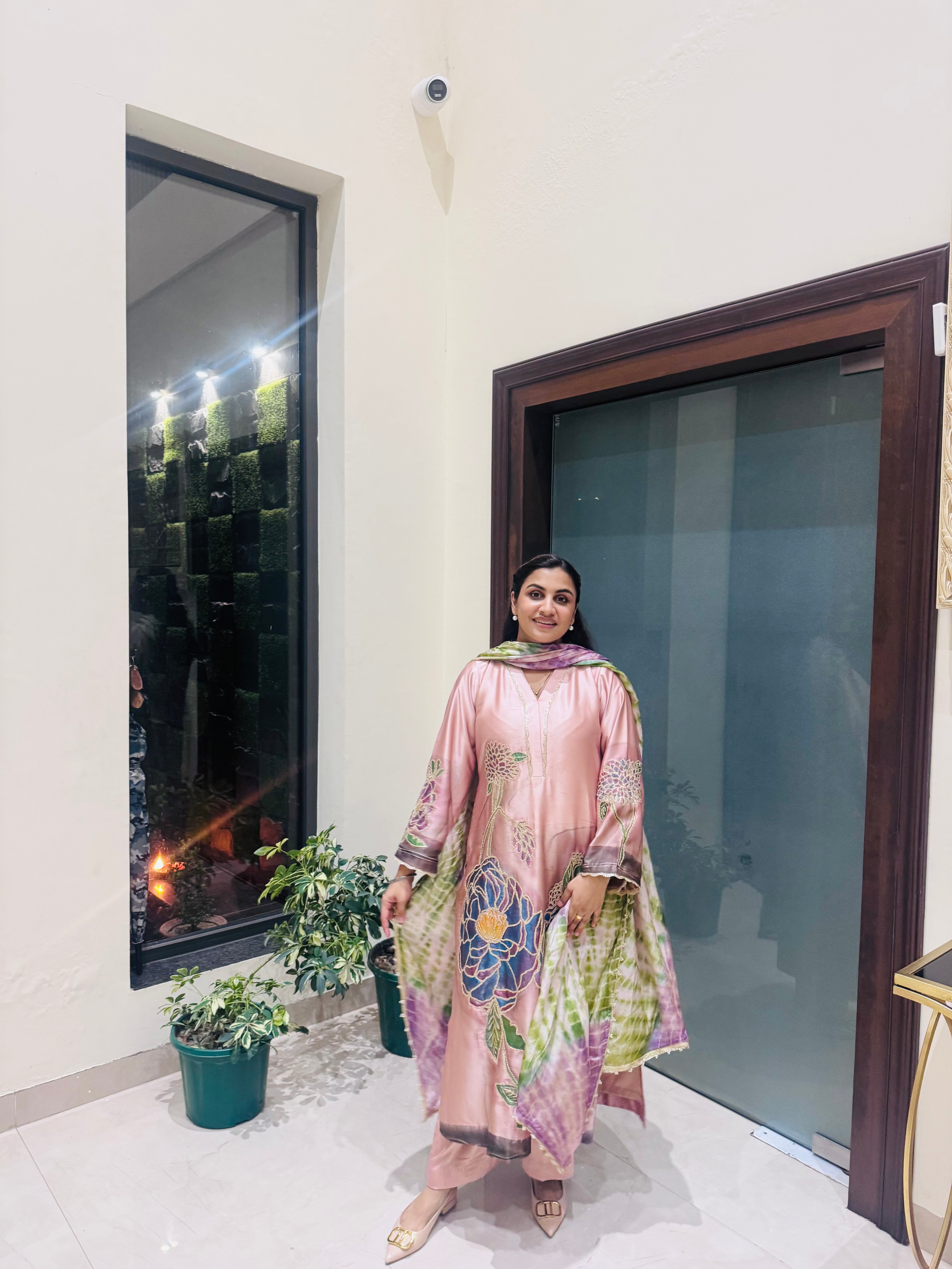 Peonies Blush Satin suit