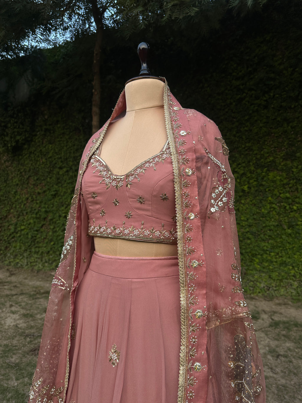 Dusty Rose Lehenga 3 piece set