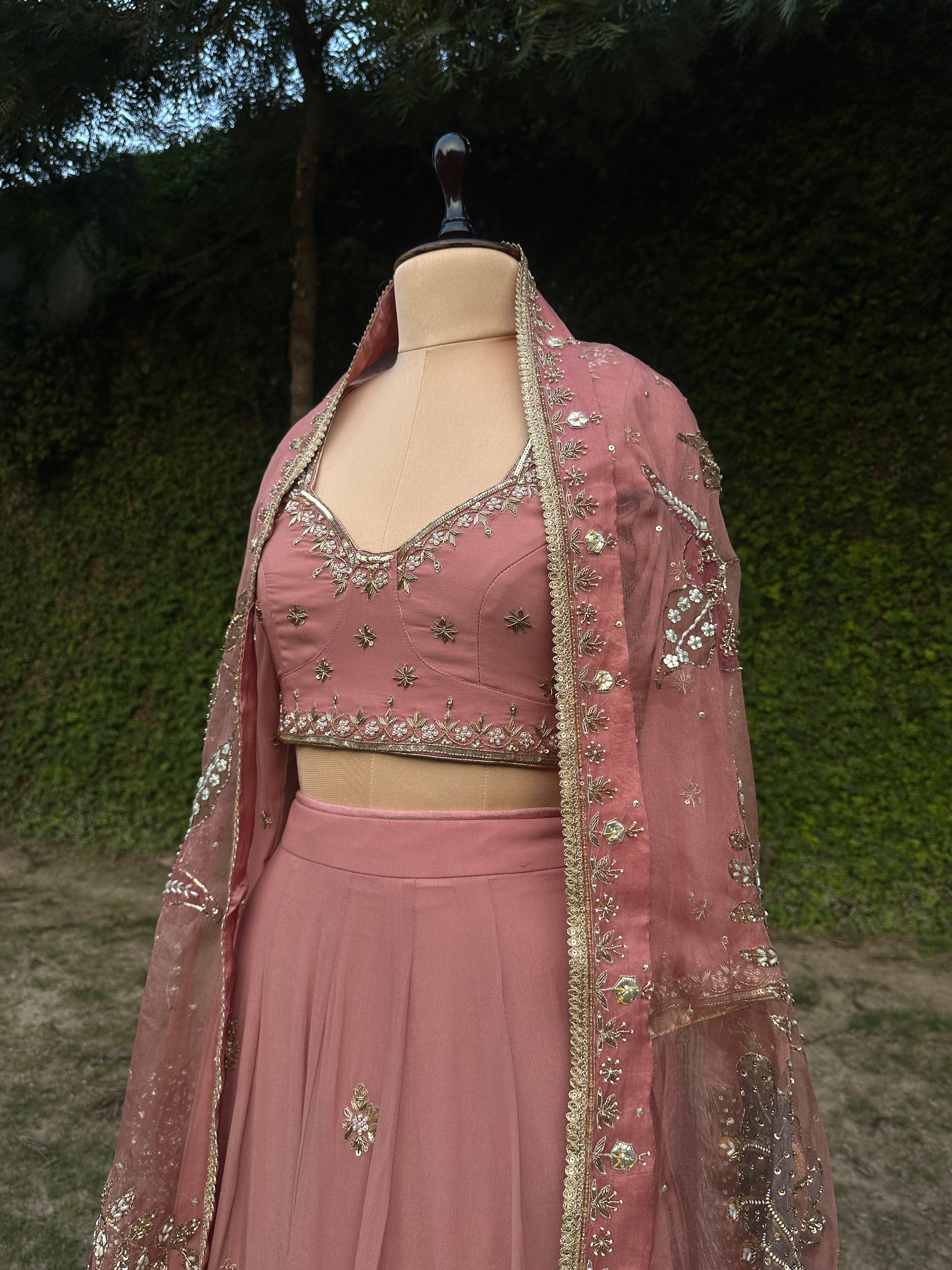 Dusty Rose Lehenga 3 piece set