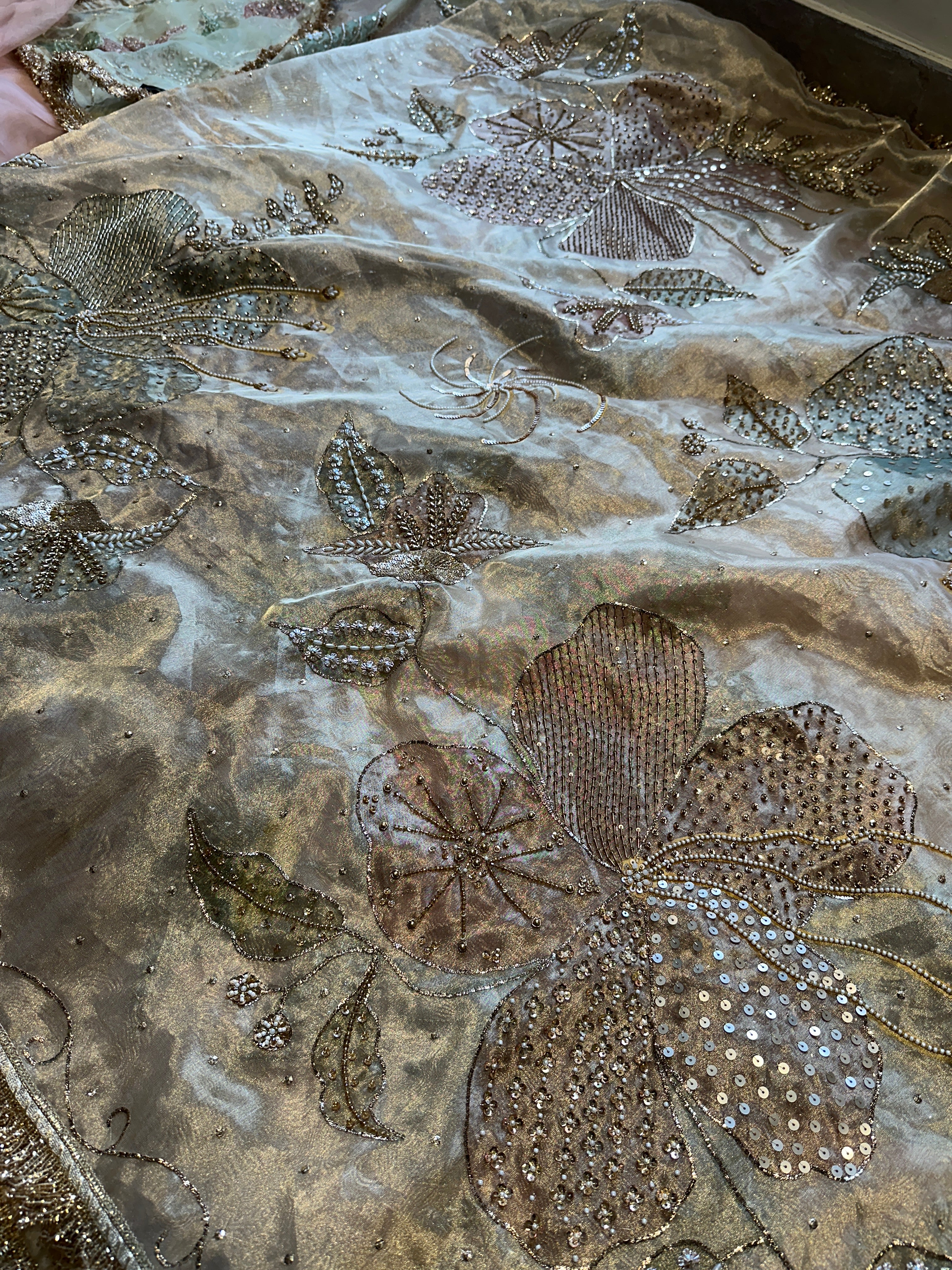 Nikkah Tissue handpainted dupatta