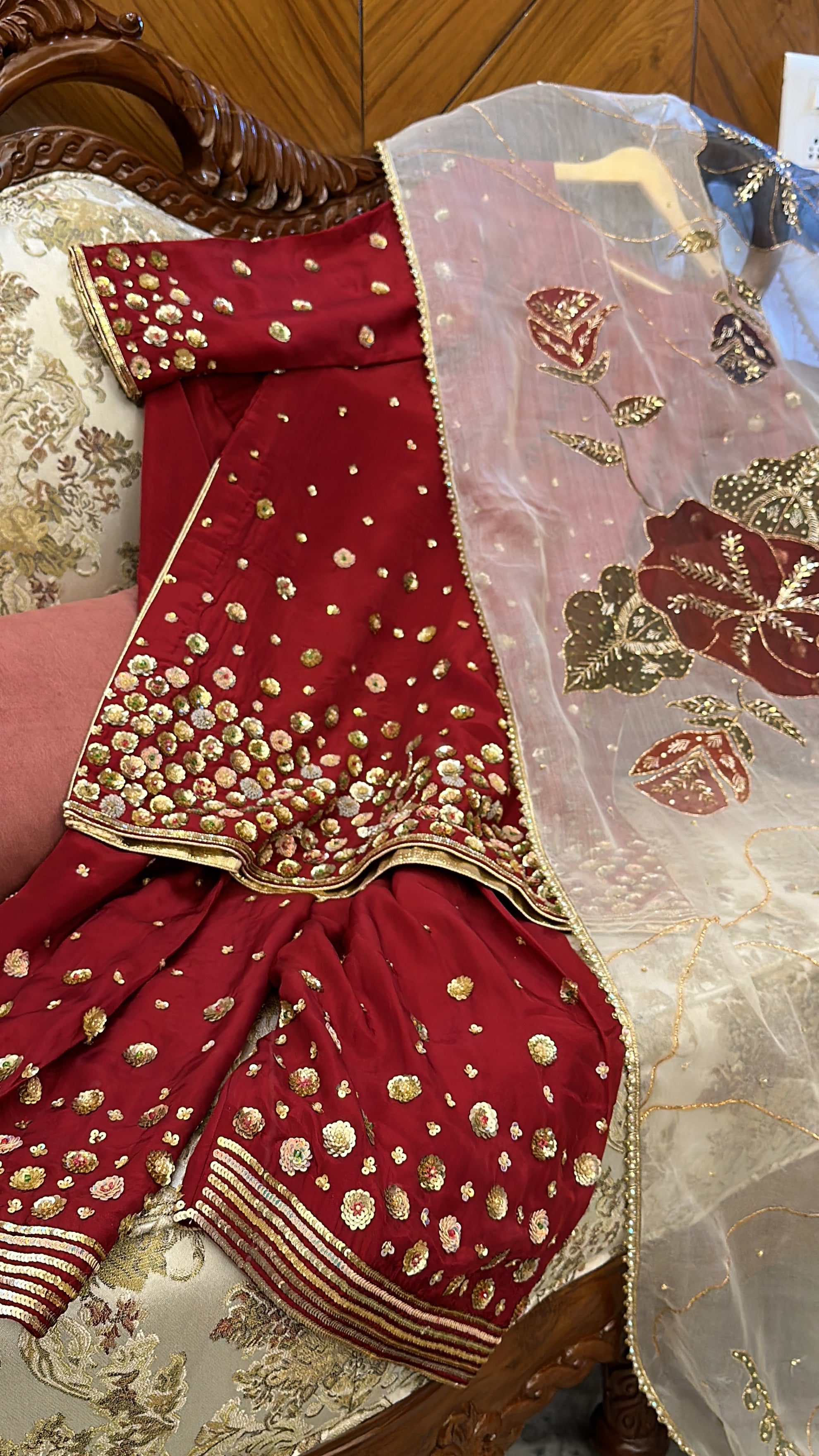 Sindoor Handpainted Silk Suit