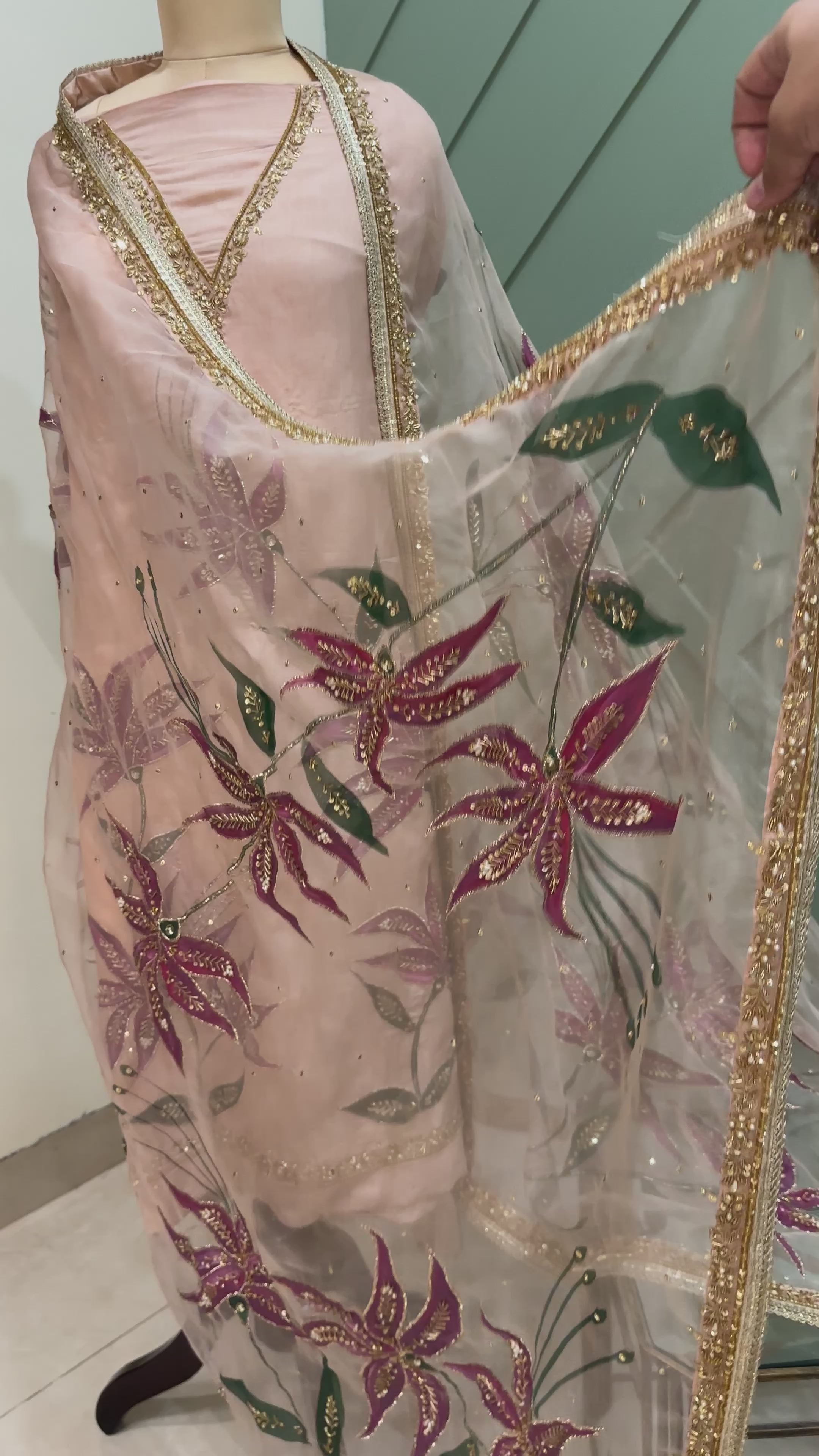 Rooh handpainted 3 piece suit